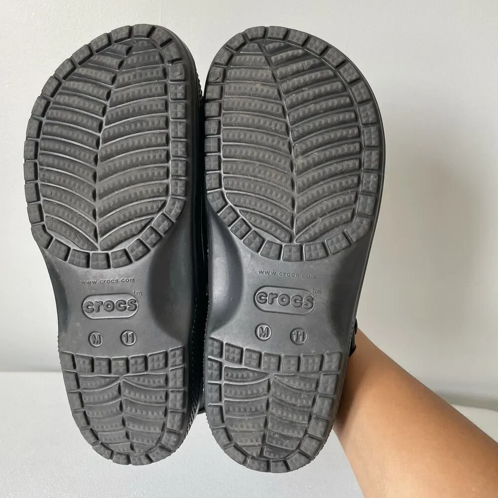 Crocs Men's Classic Yukon Vista II LiteRide Clog Sandal Black/Slate Grey Size 11